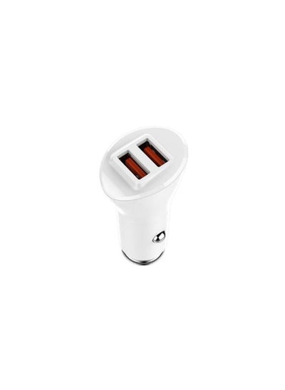 اشتري C511Q High Quality Fast Car Charger Dual USB Port 36W With Lightning USB Cable - White في مصر