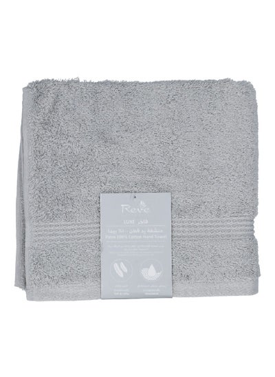 Buy Pima Luxurious Cotton Highly Absorbent Hand Towel Light Grey 50 x 90 cm in Saudi Arabia