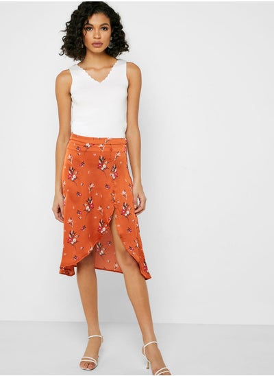 Buy Floral Print Midi Skirt in UAE