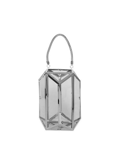 اشتري Geometric Lantern, Silver - Large, 21 cm في الامارات