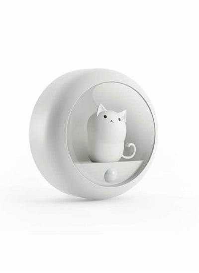 اشتري Motion Sensor Cat Night Light,with Built-in Rechargeable Battery for Wall Closet Bedroom Bathroom Nursery Kitchen Hallway Stairs, Natural White LED with Brightness Levels, Stick-Anywhere في السعودية