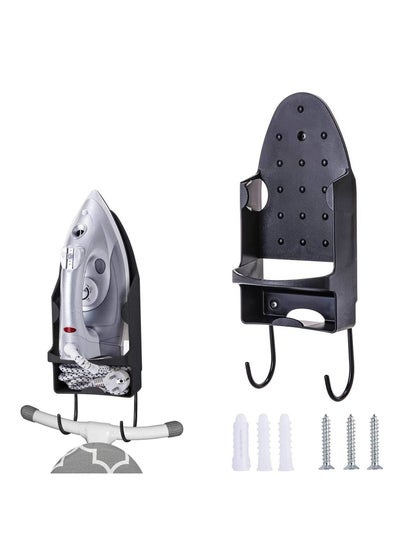 Buy Ironing Board Holder Wall Mounted Storage Organizer  Electric Iron Holder Household Bathroom Shelf with Heat Resistant Tray Storage Organizer Easily Mount Against Wall Black in Saudi Arabia