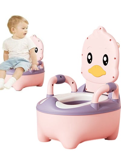 Buy Baby Potty Training Seat, Potty Toilet Trainer with Handles, Toddler Kids Potty Chair with High Back Support  Lid Removable Potty Pot Pink in UAE