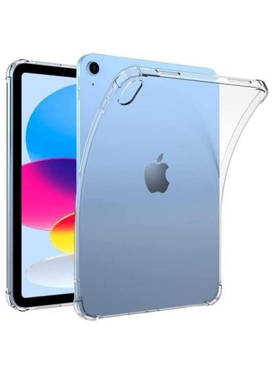 Buy Clear Case Cover Compatible with iPad 10th Generation, Slim Lightweight Transparent Soft Cover with Soft Silicone Raised Edge for iPad 10th 10.9" - Clear in UAE