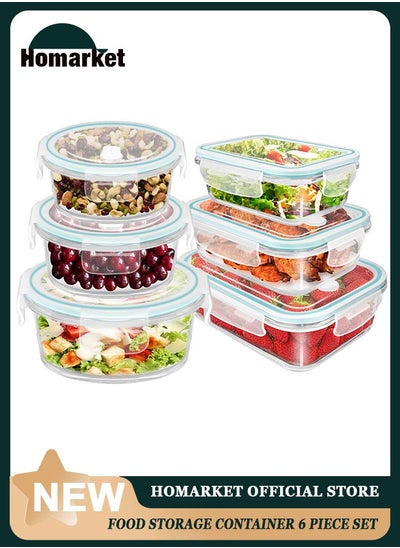 Buy 6Pack Glass Food Storage Containers with Lids, Meal Prep Containers, Airtight Lunch Containers Bento Boxes Food Storage Box with Leak Proof Locking Lids for Microwave, Oven, Freezer, Dishwasher in UAE