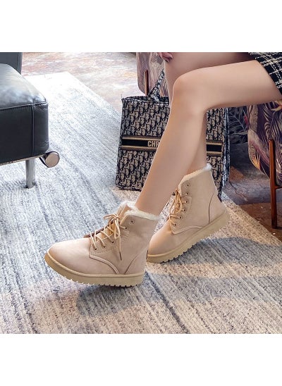 Buy Winter Cotton Martin Boots Women Furry Plus SizeBeige 901 Beige 901 in UAE