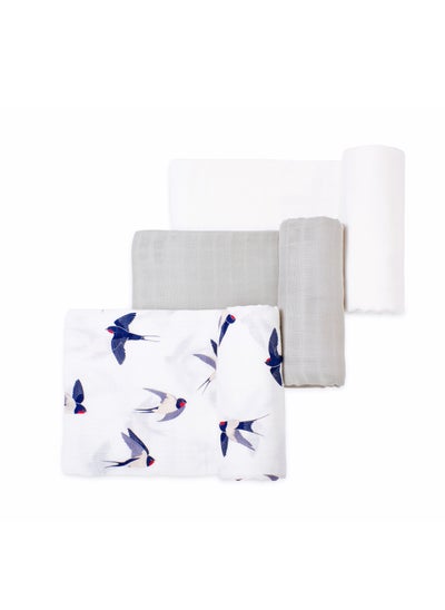 اشتري Set of 3 Organic Bamboo Swaddle The Swallow في الامارات