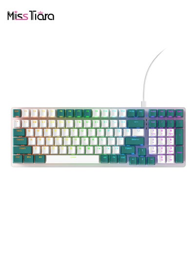 Buy 100 Keys Wired Mechanical Keyboard with RGB Lighting Effect Blue Switches for Office or Gaming in UAE
