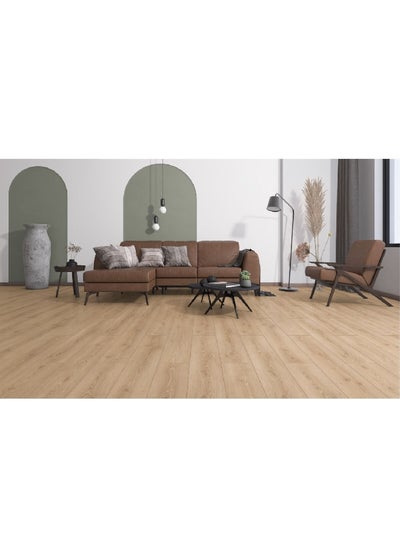 Buy Rectangular Shape Scratch Resistance Durable Laminate Flooring Brown 122 x 20.4 x 6.5 cm 5079937 in Saudi Arabia