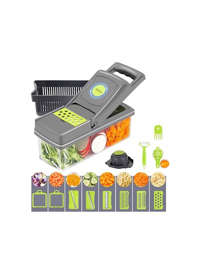 اشتري 14 in 1  Interchangeable Blades Vegetable Chopper Slicer Multicolour في الامارات