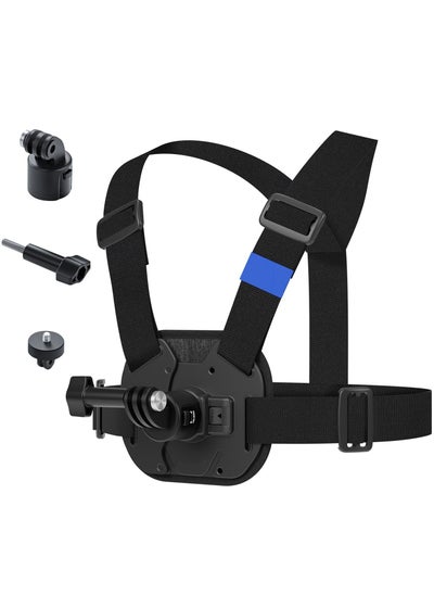 اشتري Chest Mount Harness Chest Strap with, Adjustable Chest Strap, Breathable Material, for DJI osmo and More Action Cameras في السعودية