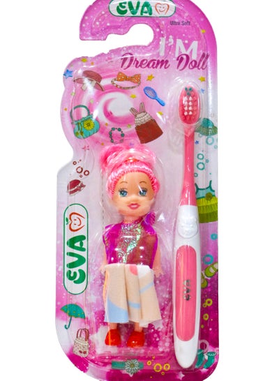 Buy Eva Toothbrush Ultra Soft  With Doll For Girls Multi-Colors in Egypt