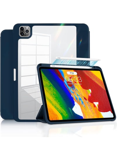 Buy Case for iPad Pro 12.9 Inch (6th/5th/4th/3rd Generation 2022/2021/2020/2018) - Pencil Holder + Auto Sleep/Wake + Camera Protection Transparent Shockproof Back Cover in Saudi Arabia