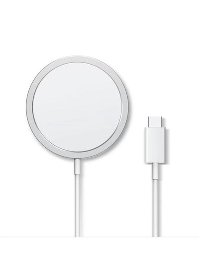 Buy Wireless Magnetic Fast Charging for iPhone 12/13/14/15 White in Saudi Arabia