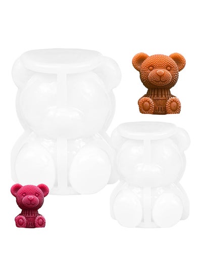 اشتري WINSDL 2 Pieces Ice Cube Tray Teddy Bear Ice Cube Silicone Mould for Coffee Milk Tea Fondant Cake Baking Chocolate (2 Sizes) في مصر