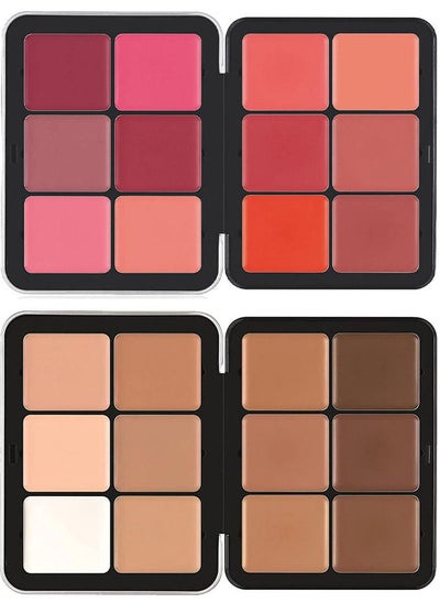 Buy 24 Shade Powder Blush With Cream Foundation Palette Box Multicolour in UAE