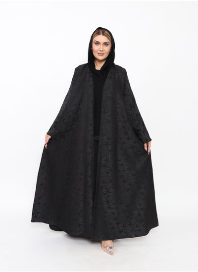 Buy Abaya Made Of Floral Linen Fabric in Saudi Arabia