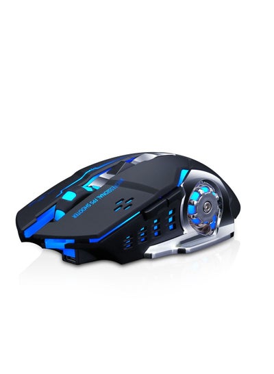 Buy Charging Mute Wireless Mouse Gaming Business Luminous Mechanical Mouse Q13 Single Mode Technology Black in Saudi Arabia