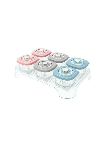Buy Six Piece Baby Portable Sealed Auxiliary Food Preservation Storage Box 120ML  With Tray Multicolour in Saudi Arabia