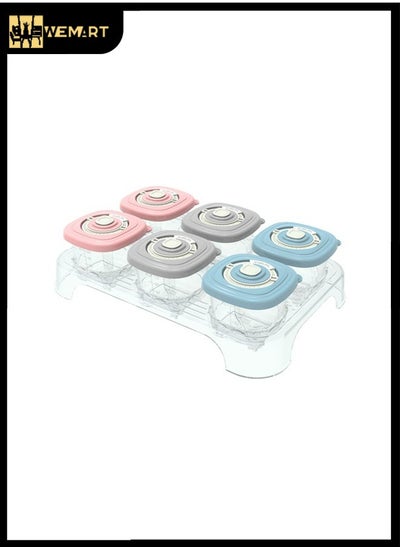 Buy Six Piece Baby Portable Sealed Auxiliary Food Preservation Storage Box 120ML  With Tray Multicolour in Saudi Arabia