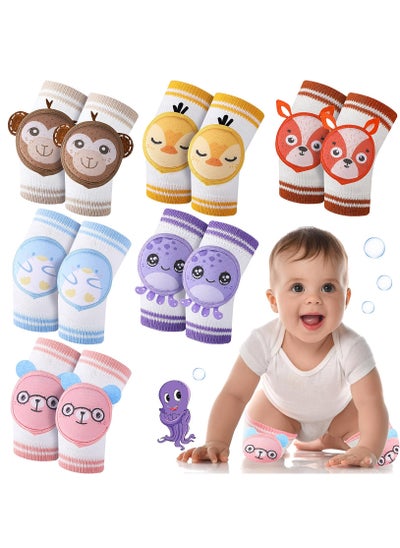 Buy 6 Pairs Baby Knee Pads for Crawling Anti Slip Knee Protectors Breathable for Boys Girls, 0-3 Years Old in Saudi Arabia