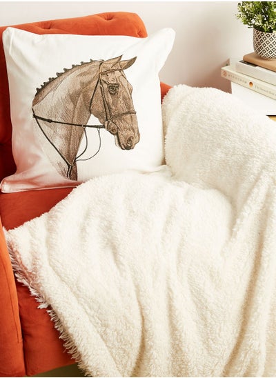 Buy Horse Printed Cushion With Insert 45X45Cm in UAE