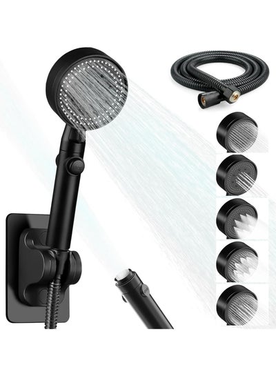 High Pressure Handheld Shower Head with 6 Spray Modes, ON/OFF Pause ...
