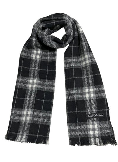 Buy Plaid Check/Carreau/Stripe Pattern Winter Scarf/Shawl/Wrap/Keffiyeh/Headscarf/Blanket For Men & Women - Small Size 30x150cm - P04 Black in Egypt