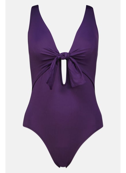 اشتري Women Plain Padded One Piece, Plum في الامارات