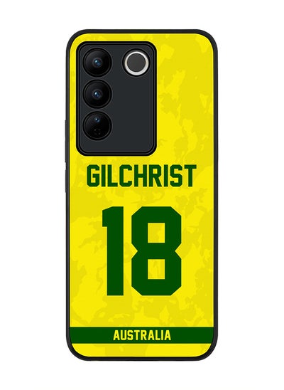 اشتري Rugged Black Edge case for Vivo V27 / Vivo V27 Pro / Vivo S16,Slim fit Flexible Cover - Team Australia Adam Gilchrist, Jersey No 18 في الامارات