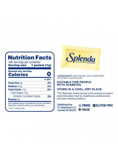 اشتري Splenda No Calorie Sweetener, Single-Serve Packets (100 Count), 3.5 Ounce في الامارات