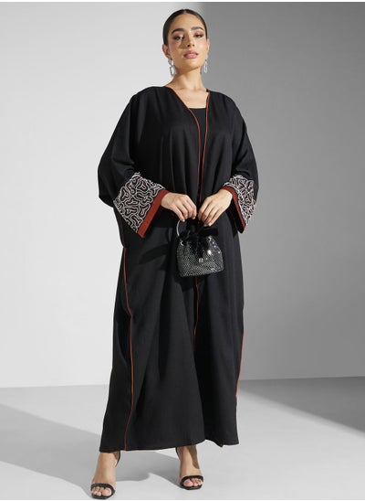 Buy Embroidered Cuff Detail Abaya in UAE