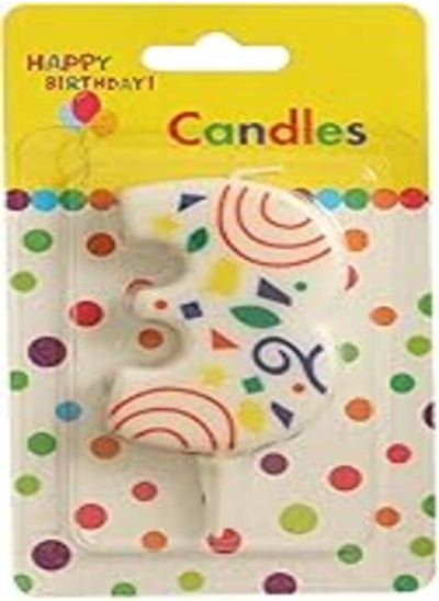 Buy Kids Birthday Candle Number 3 For Unisex, Multi Color in Egypt