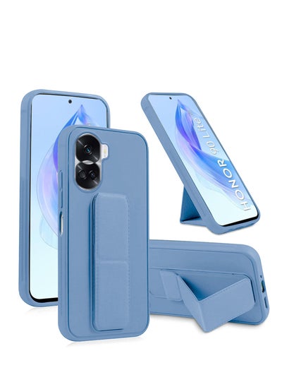 اشتري Hand Grip Foldable Magnetic Kickstand Wrist Strap Finger Grip With Built-In Iron Case Cover For Honor 90 Lite 5G 2023 Sky Blue في السعودية