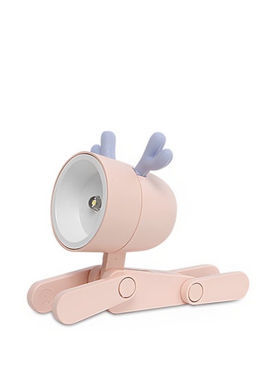 Buy Night Light Desk Lamp Cute Small Phone Holder, Deer Shape Mini LED Portable Reading Decor Table Lamp for Kids Students Night Study and Bedroom Bedside in UAE