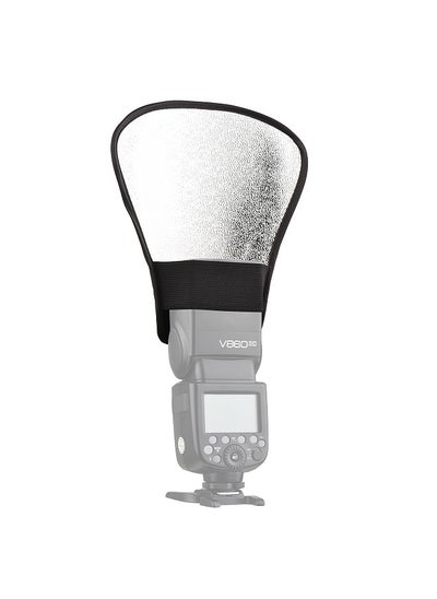 اشتري Portable Universal Camera Flash Reflector Speedlite Bounce Diffuser Board with Silver & White Reflective Surface Replacement for Canon Nikon Sony Godox Yongnuo on-Camera Flash في الامارات