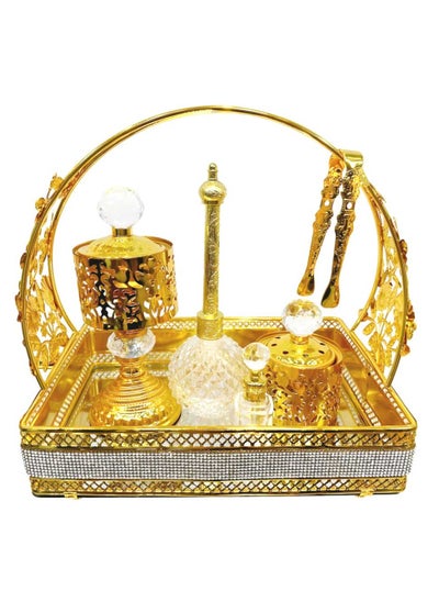 Buy Elegant Design Incense Burner Set Arabic Oud Censer Bakhoor Perfume Holder for Home and Office Fragrance in UAE