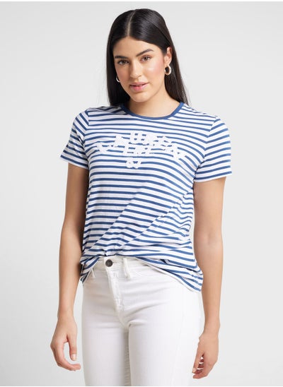 Buy Striped Crew Neck T-Shirt in UAE