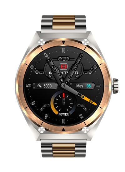 Buy Blaktron Infiniti X3 Smartwatch - 1.43" Amoled Display, Long Battery Life, Bluetooth Calling, Water Resistant, Heart Rate, Sleep Tracking, 100+ Sports, BP, SPO2, Dual Strap Smart Watch (Silver/Gold) in UAE