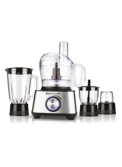 Buy Multifunctional Food Processor, Blender, Mixer System, Citrus Juicer (1000W, compact 5-in-1 Setup, Stainless Steel Housing & 12 Detachable Accessories) in UAE