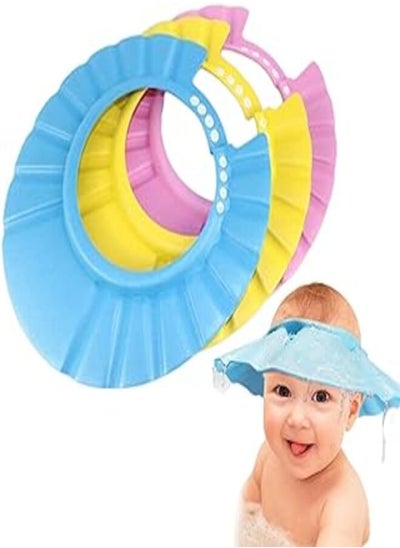 Buy 3PCS Baby Shower Cap for Washing Hair, Adjustable Bath Hat Protect Baby's Eye and Ear, Shampoo Guard for Toddler Infant Kids Children in Egypt