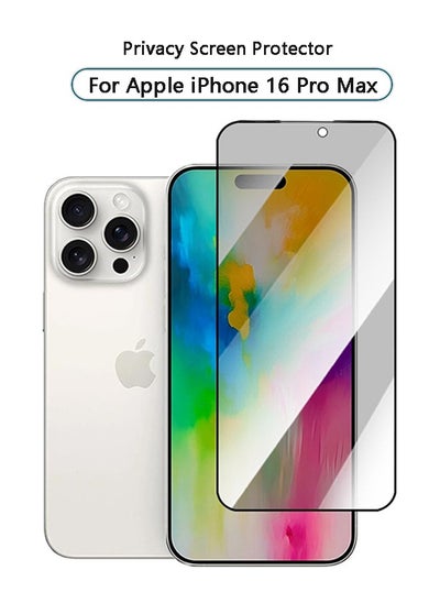 Buy iPhone 16 Pro Max Privacy Screen Protector, Anti-Spy HD Tempered Glass, Anti-Fingerprint Scratch Resistant, Easy Installation in Saudi Arabia