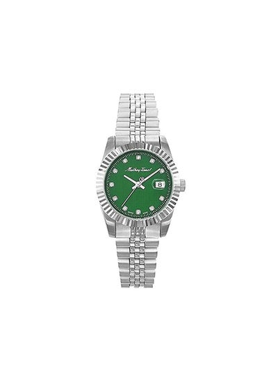 Buy Mathy III Analog Green Dial Women Watch Silver Strap - D810AV in UAE