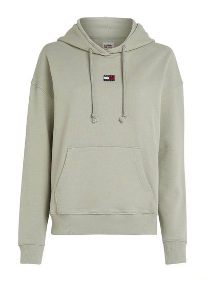 Buy Women's Drawstring Boxy Zip-Thru Hoody Sweatshirt, Off White in UAE