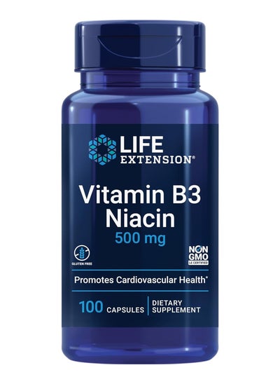 Buy Life Extension, Vitamin B3 Niacin, 500 mg, 100 Capsules in Saudi Arabia