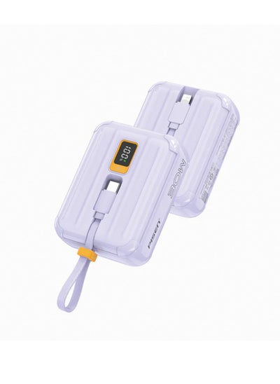 اشتري Pisen Power Tiny PD 30W 10000mAh With LED Display Built in cable Lightning and Type-C Power Bank - Purple في الامارات