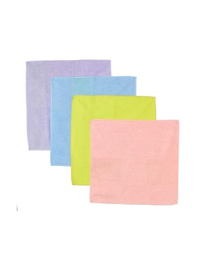 Buy 0953 Pack of 4 Microfibre Cloths, Multicoloured in Egypt