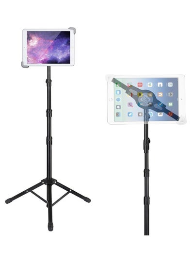 Buy iPad Tripod Mount Stand, Height Adjustable Foldable Floor Tablet Tripod Holder for Apple iPad Pro 11, iPad Pro 10.5, iPad Pro 9.7, iPad Mini (For 7-12inch Tabs) in UAE