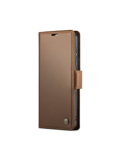 Buy Flip Wallet Case For Huawei Mate 60 Pro [RFID Blocking] PU Leather Wallet Flip Folio Case with Card Holder Kickstand Shockproof Phone Cover (Brown) in Egypt