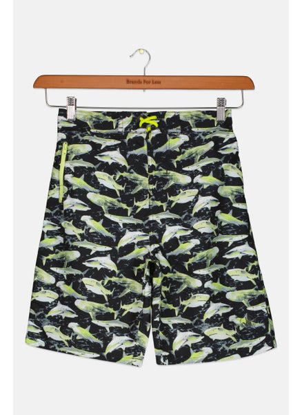 اشتري Kids Boy Allover Print Board Shorts, Black Combo في الامارات